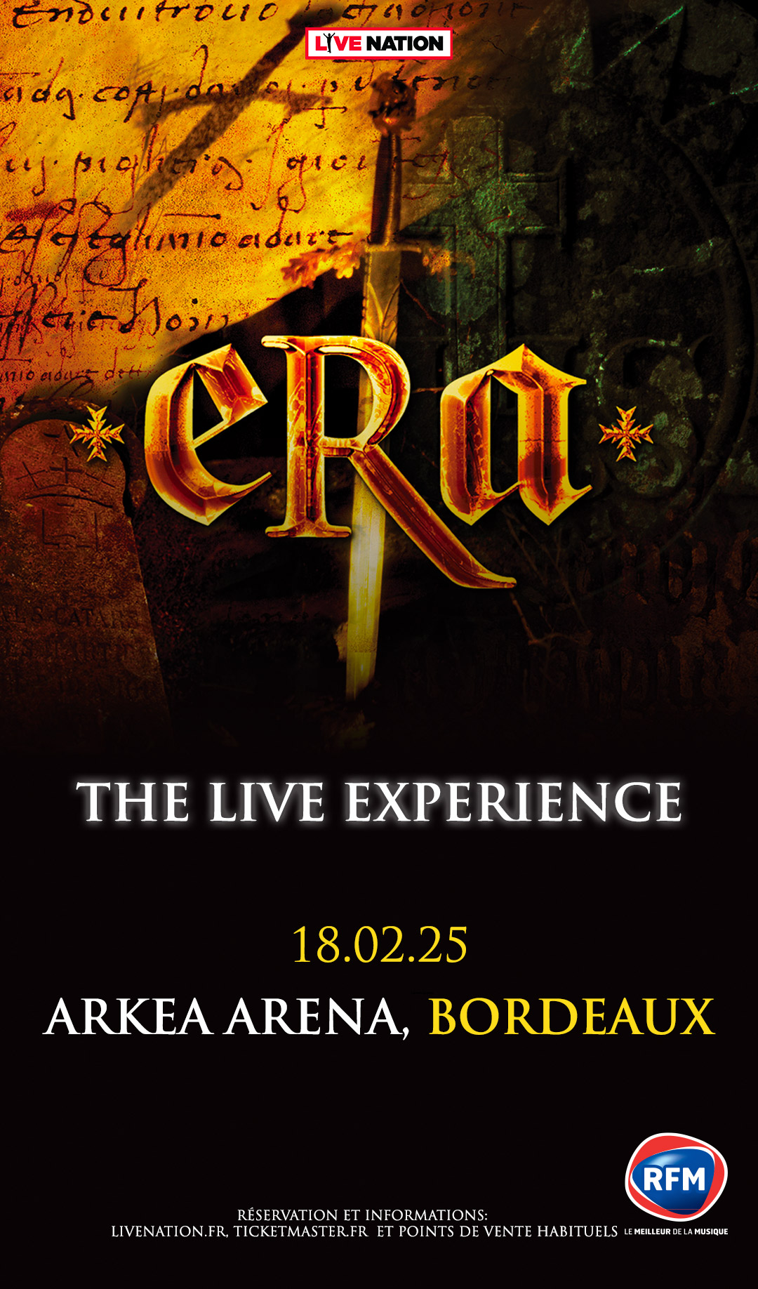 Era The Live Experience 18 Février 2025 Billetterie Bordeaux